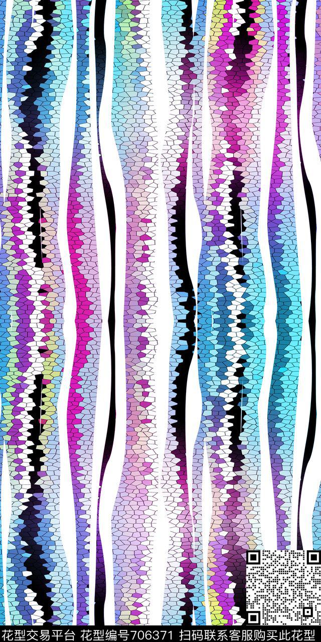 色块彩色马赛克数码印花华亿平台下载（图片编号: 706371） - 瓦栏（Walan）