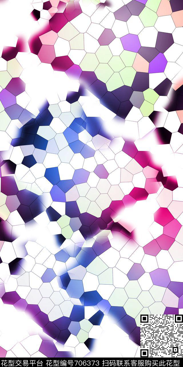 色块彩色格子数码印花华亿平台下载（图片编号: 706373） - 瓦栏（Walan）