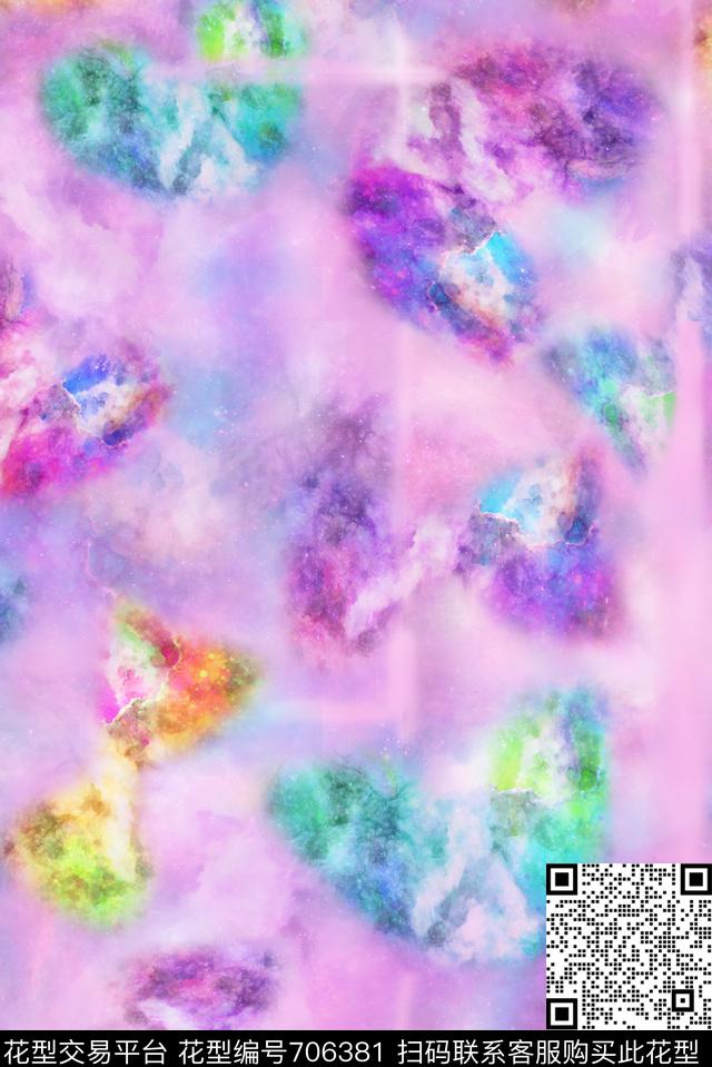 花朵手绘彩色数码印花华亿平台下载（图片编号: 706381） - 瓦栏（Walan）