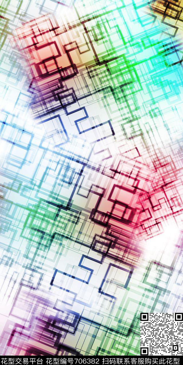 纹理彩色抽象数码印花华亿平台下载（图片编号: 706382） - 瓦栏（Walan）