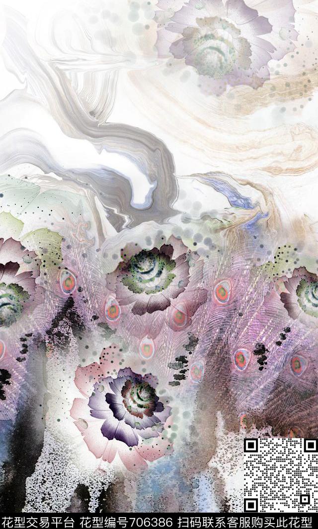 数码花肌理渐变数码印花华亿平台下载（图片编号: 706386） - 瓦栏（Walan）