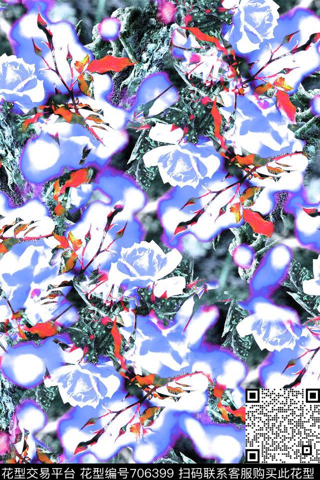 女装花卉立体数码印花华亿平台下载（图片编号: 706399） - 瓦栏（Walan）