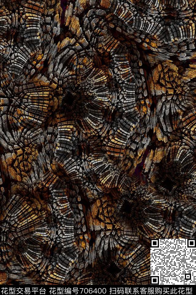 男装抽象纹理数码印花华亿平台下载（图片编号: 706400） - 瓦栏（Walan）