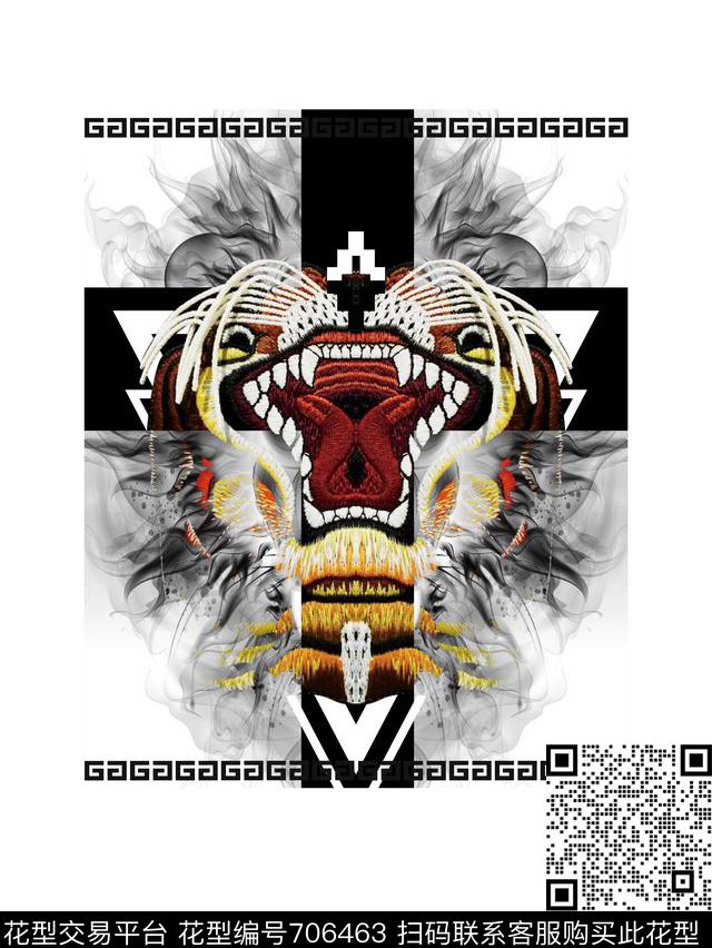 几何抽象日韩数码印花华亿平台下载（图片编号: 706463） - 瓦栏（Walan）