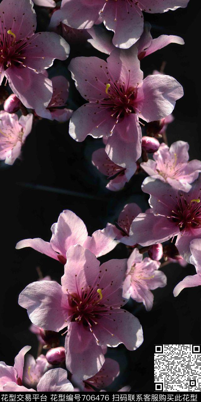桃花乱花小碎花数码印花华亿平台下载（图片编号: 706476） - 瓦栏（Walan）