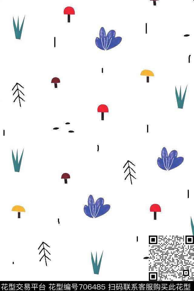 小碎花男装衬衫女装衬衫数码印花华亿平台下载（图片编号: 706485） - 瓦栏（Walan）