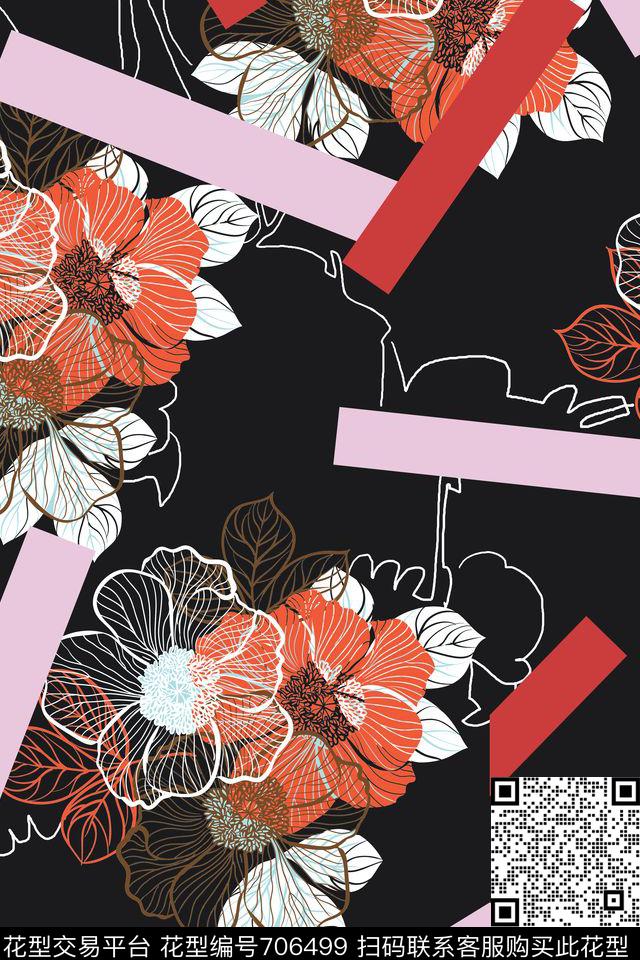 童装女装大花传统印花华亿平台下载（图片编号: 706499） - 瓦栏（Walan）