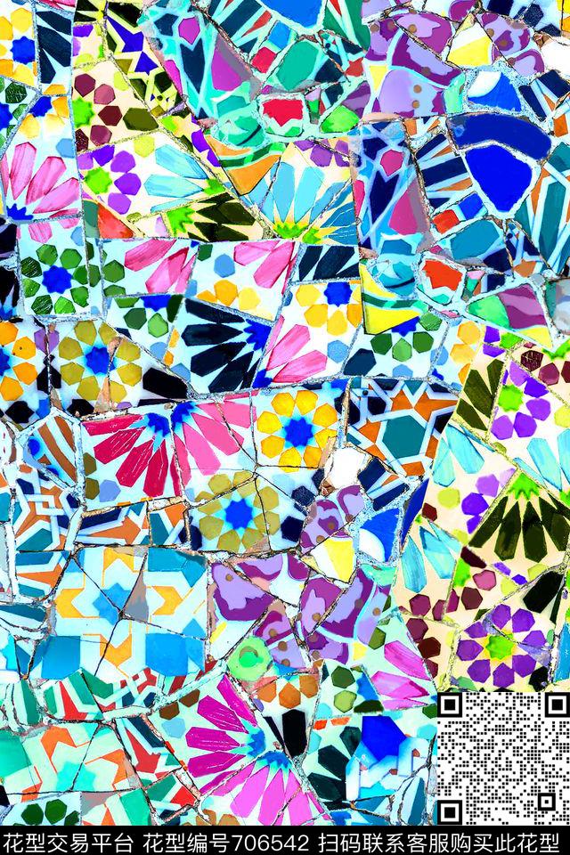几何拼砖彩砖数码印花华亿平台下载（图片编号: 706542） - 瓦栏（Walan）