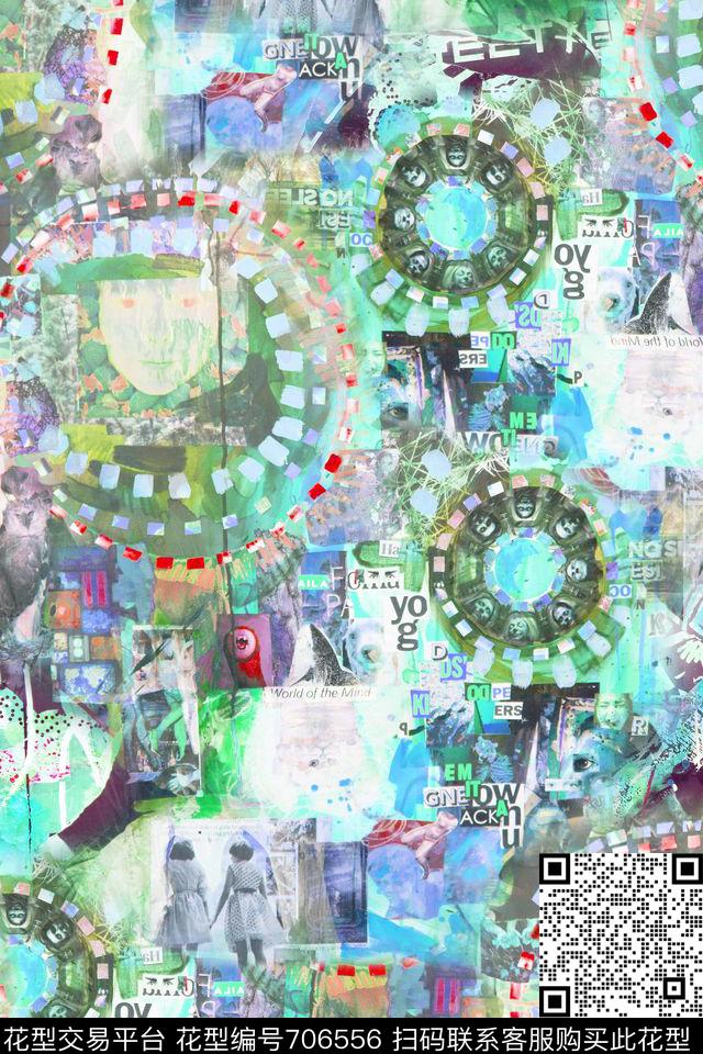 插画图案几何花纹人物插画数码印花华亿平台下载（图片编号: 706556） - 瓦栏（Walan）