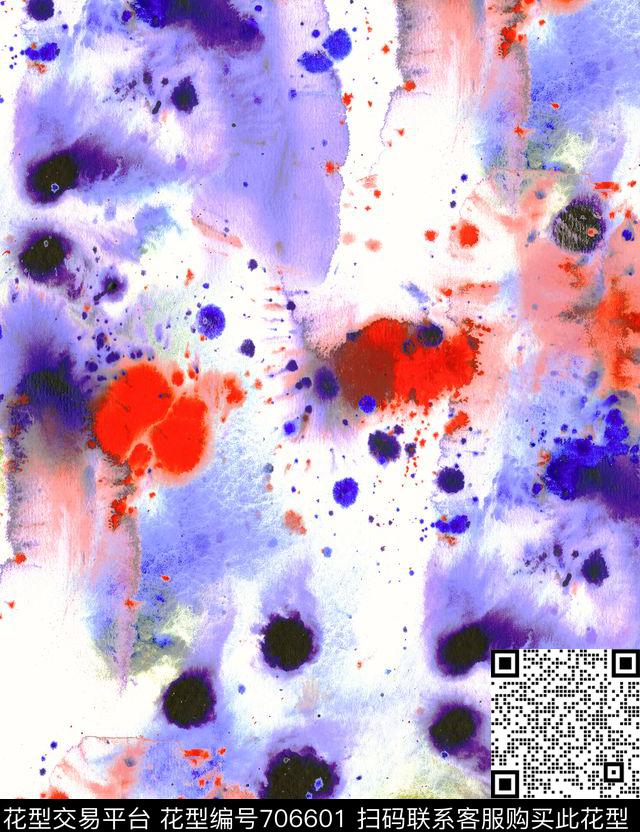 原创大牌泼墨黑白迷彩数码印花华亿平台下载（图片编号: 706601） - 瓦栏（Walan）