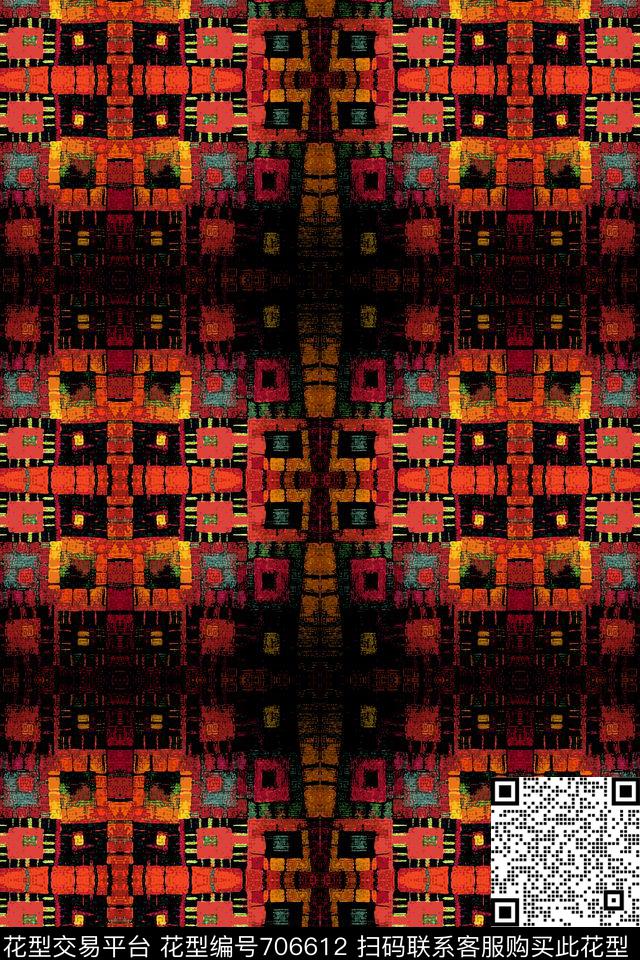 抽象花卉迷彩图案时尚抽象数码印花华亿平台下载（图片编号: 706612） - 瓦栏（Walan）