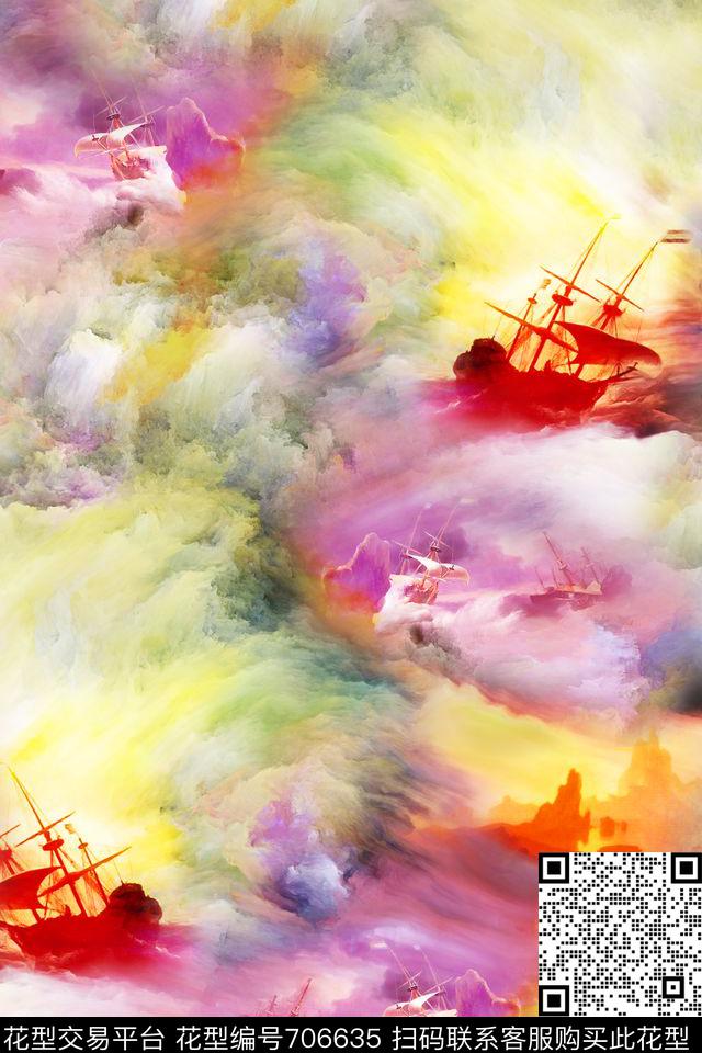 云彩船梦幻数码印花华亿平台下载（图片编号: 706635） - 瓦栏（Walan）