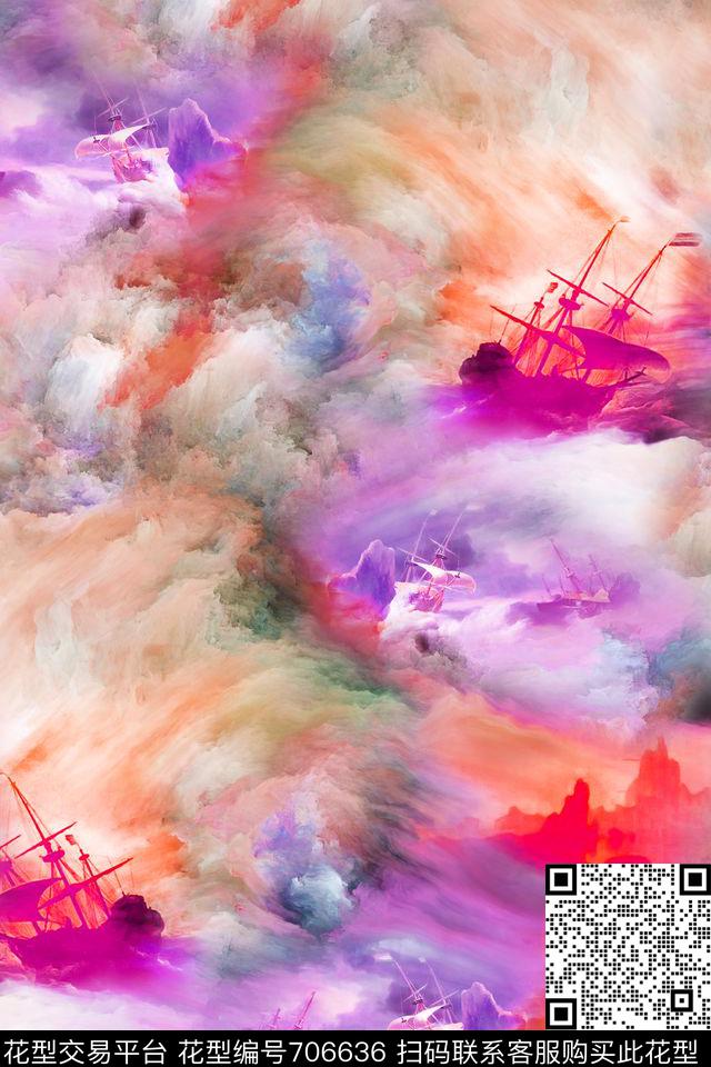 云彩船梦幻数码印花华亿平台下载（图片编号: 706636） - 瓦栏（Walan）