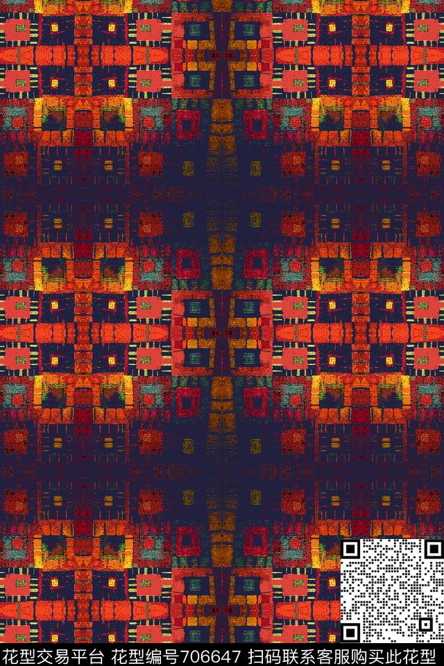 抽象花卉迷彩图案时尚抽象数码印花华亿平台下载（图片编号: 706647） - 瓦栏（Walan）