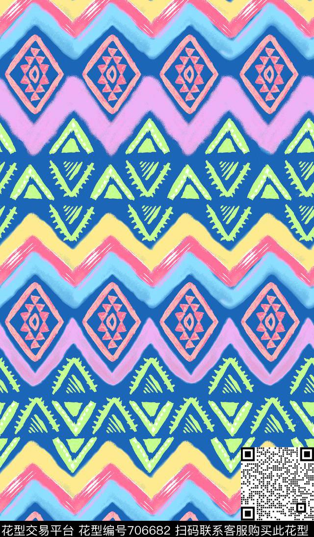 非洲部落手绘印花传统印花华亿平台下载（图片编号: 706682） - 瓦栏（Walan）