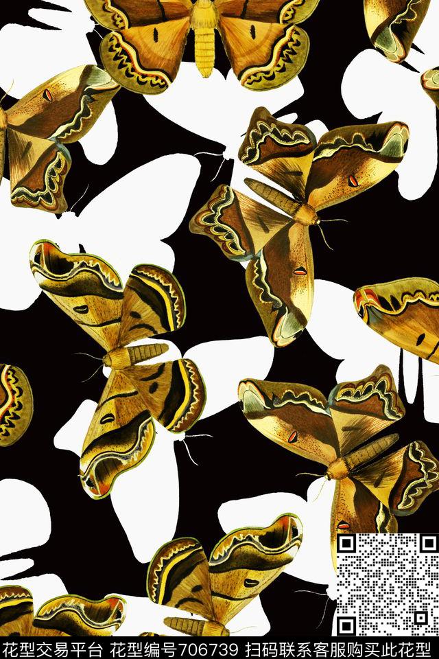 昆虫蝴蝶女装数码印花华亿平台下载（图片编号: 706739） - 瓦栏（Walan）