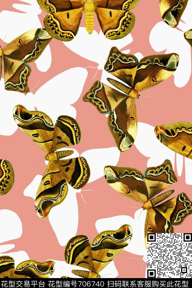 昆虫蝴蝶女装数码印花华亿平台下载（图片编号: 706740） - 瓦栏（Walan）