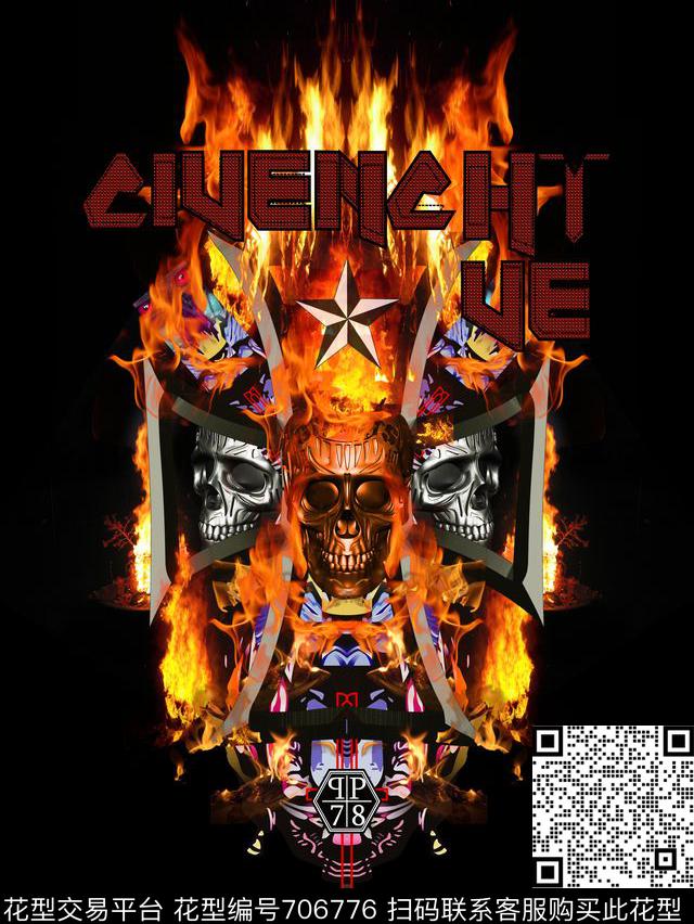 暗黑PP欧美数码印花华亿平台下载（图片编号: 706776） - 瓦栏（Walan）