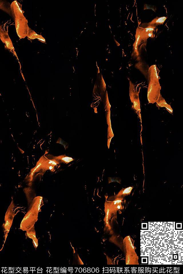 火花泼墨抽象数码印花华亿平台下载（图片编号: 706806） - 瓦栏（Walan）