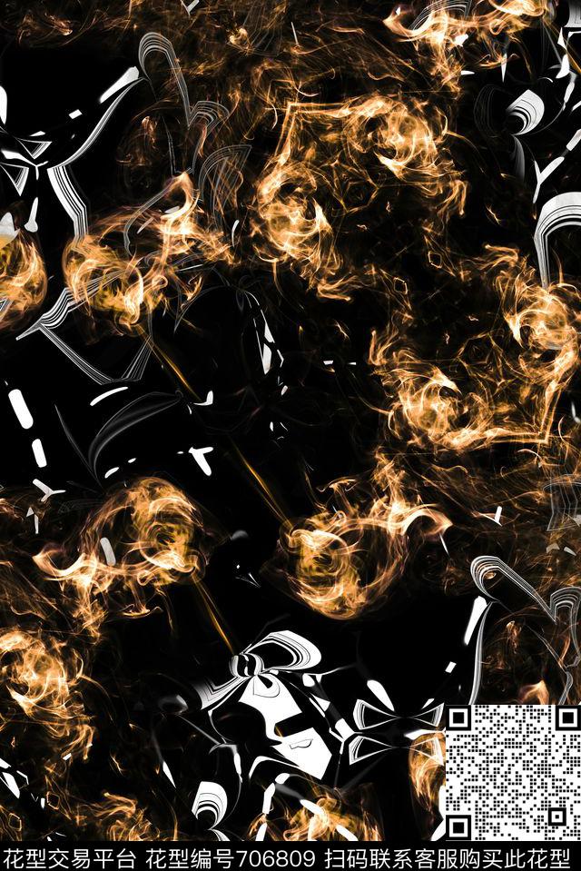 烟雾几何抽象数码印花华亿平台下载（图片编号: 706809） - 瓦栏（Walan）