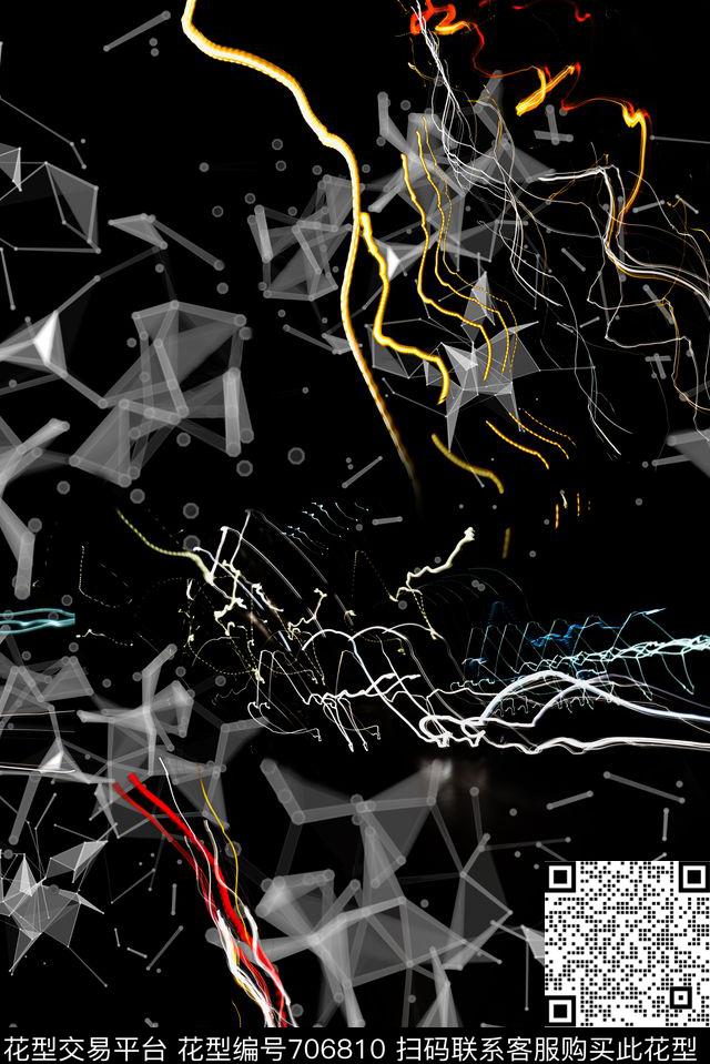 烟雾几何抽象数码印花华亿平台下载（图片编号: 706810） - 瓦栏（Walan）