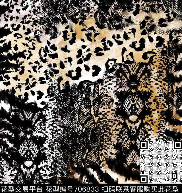 动物豹纹欧美风格动物纹印花传统印花华亿平台下载（图片编号: 706833） - 瓦栏（Walan）