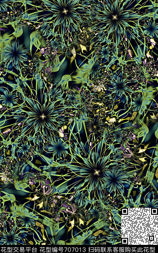 分形花纹理肌理数码印花华亿平台下载（图片编号: 707013） - 瓦栏（Walan）