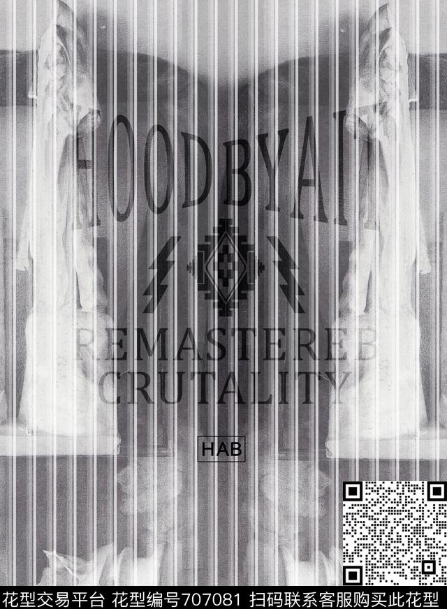 HBA风格原创时尚男装线条间隔靓仔数码印花华亿平台下载（图片编号: 707081） - 瓦栏（Walan）