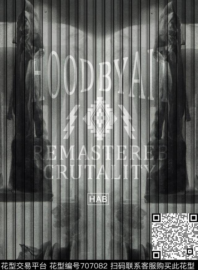 HBA风格原创时尚男装线条间隔靓仔数码印花华亿平台下载（图片编号: 707082） - 瓦栏（Walan）