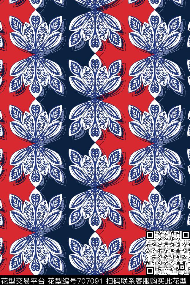 民族风男装部落图腾传统印花华亿平台下载（图片编号: 707091） - 瓦栏（Walan）