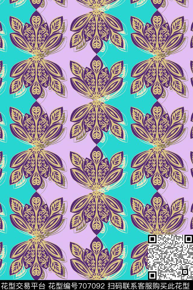 民族风男装部落图腾传统印花华亿平台下载（图片编号: 707092） - 瓦栏（Walan）