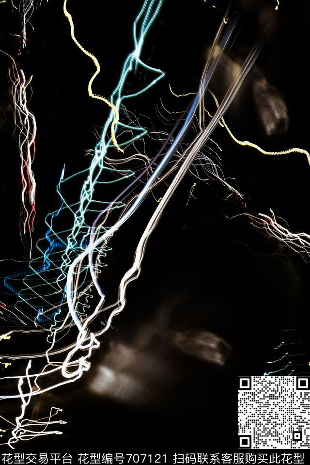 抽象闪电雨雾数码印花华亿平台下载（图片编号: 707121） - 瓦栏（Walan）