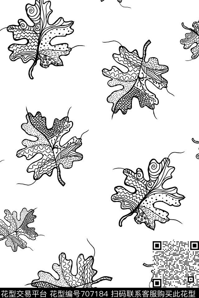 休闲男装树叶男装羽绒服传统印花华亿平台下载（图片编号: 707184） - 瓦栏（Walan）