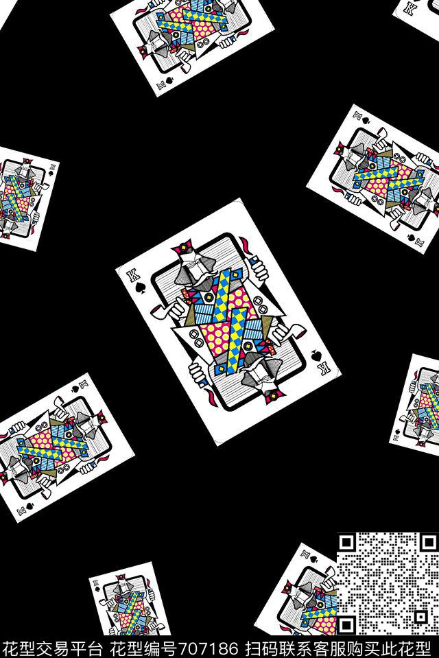 扑克牌休闲男装男装羽绒服数码印花华亿平台下载（图片编号: 707186） - 瓦栏（Walan）