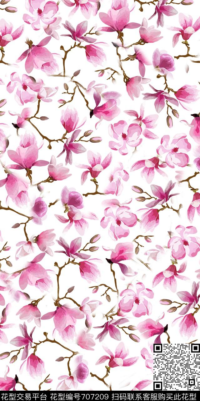 小碎花满版花数码花卉类数码印花华亿平台下载（图片编号: 707209） - 瓦栏（Walan）