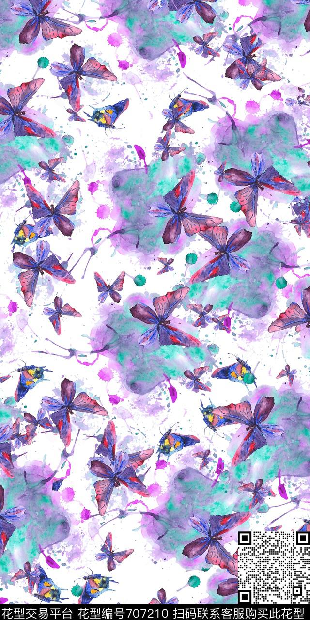 小碎花满版花层次数码印花华亿平台下载（图片编号: 707210） - 瓦栏（Walan）