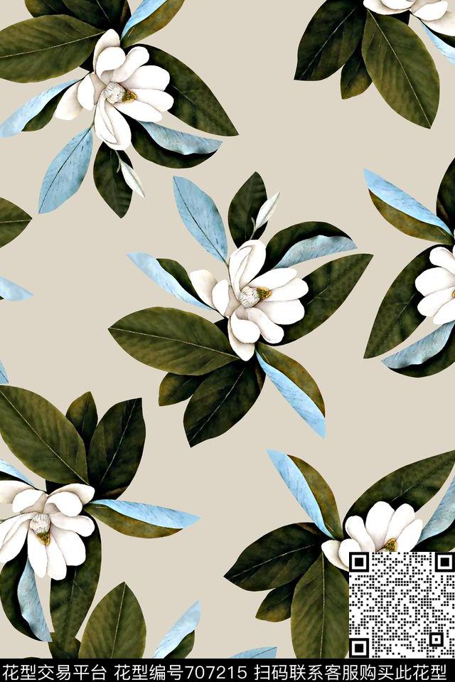 抽象手绘满版花卉最新高清数码水彩花卉时尚潮流大牌复古欧美风女装花卉数码印花华亿平台下载（图片编号: 707215） - 瓦栏（Walan）