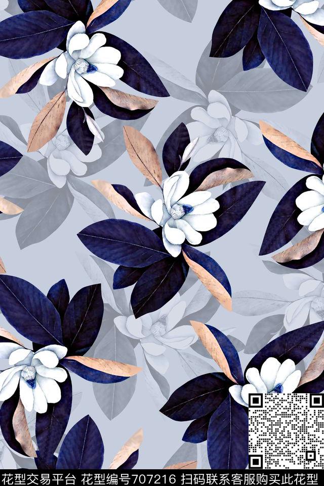 抽象手绘满版花卉最新高清数码水彩花卉时尚潮流大牌复古欧美风女装花卉数码印花华亿平台下载（图片编号: 707216） - 瓦栏（Walan）