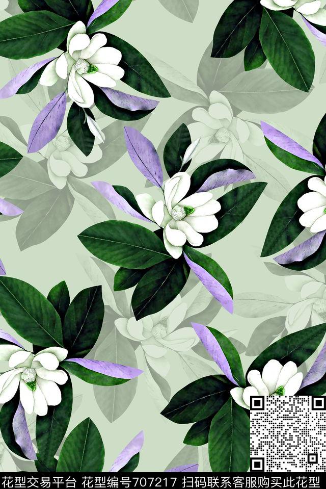 抽象手绘满版花卉最新高清数码水彩花卉时尚潮流大牌复古欧美风女装花卉数码印花华亿平台下载（图片编号: 707217） - 瓦栏（Walan）