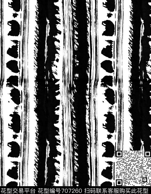 墨迹中国画几何传统印花华亿平台下载（图片编号: 707260） - 瓦栏（Walan）