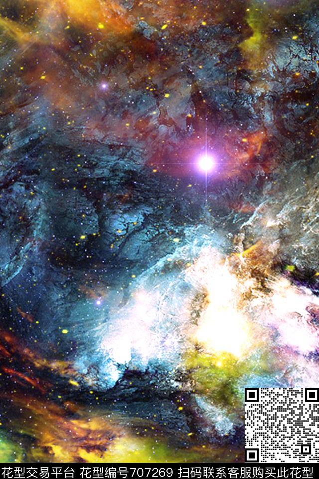 宇宙纹理星空数码印花华亿平台下载（图片编号: 707269） - 瓦栏（Walan）