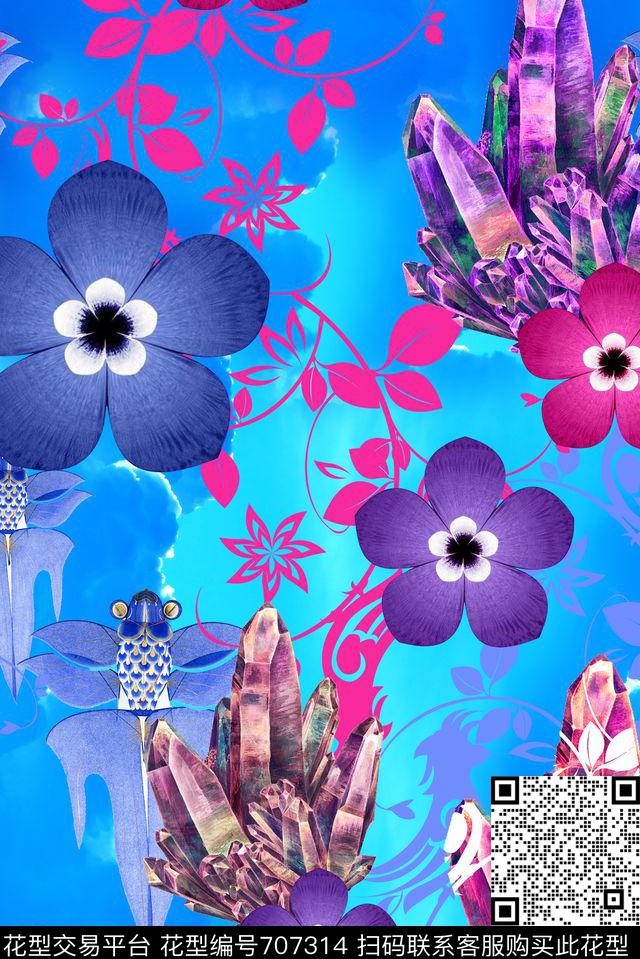 MAX-女装花卉抽象几何幻彩数码印花华亿平台下载（图片编号: 707314） - 瓦栏（Walan）