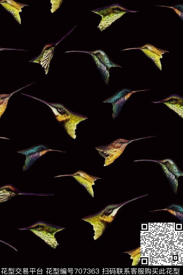 鸟头女装数码印花华亿平台下载（图片编号: 707363） - 瓦栏（Walan）