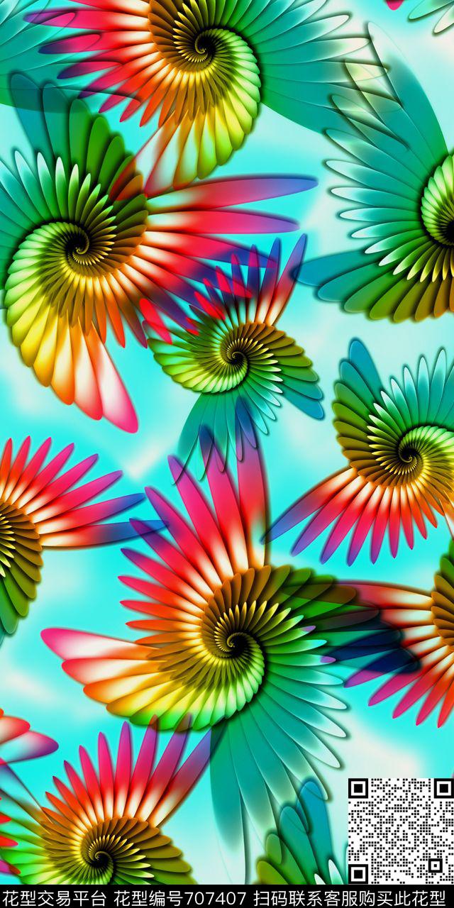 趣味旋转纹理数码数码印花华亿平台下载（图片编号: 707407） - 瓦栏（Walan）