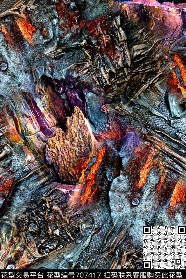 抽象几何拼接数码印花华亿平台下载（图片编号: 707417） - 瓦栏（Walan）