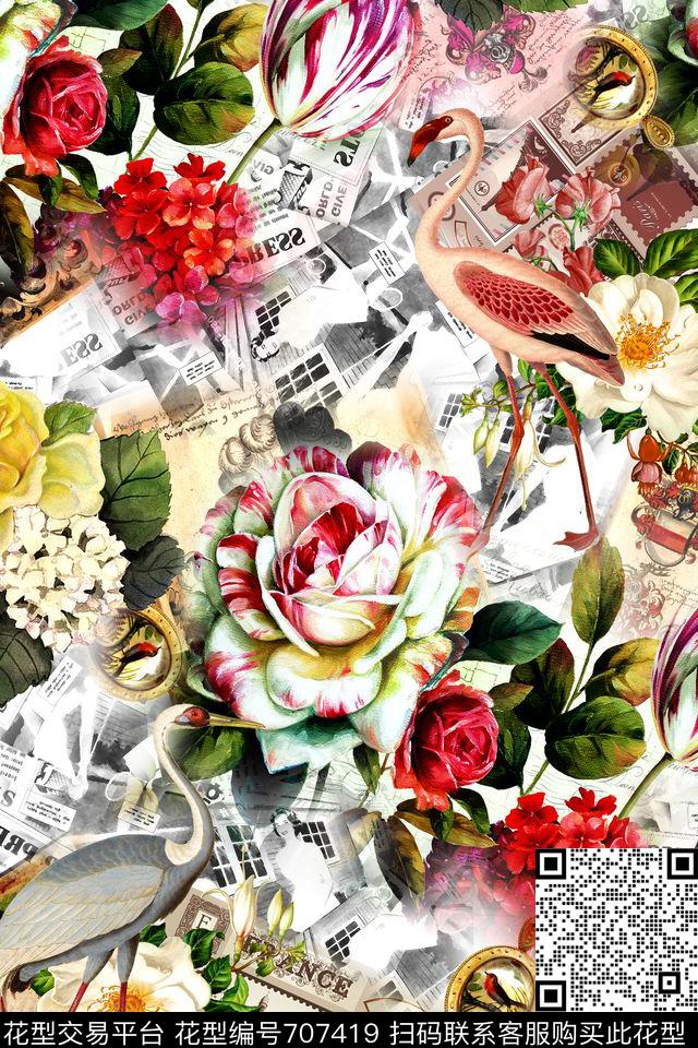 抽象几何拼接数码印花华亿平台下载（图片编号: 707419） - 瓦栏（Walan）