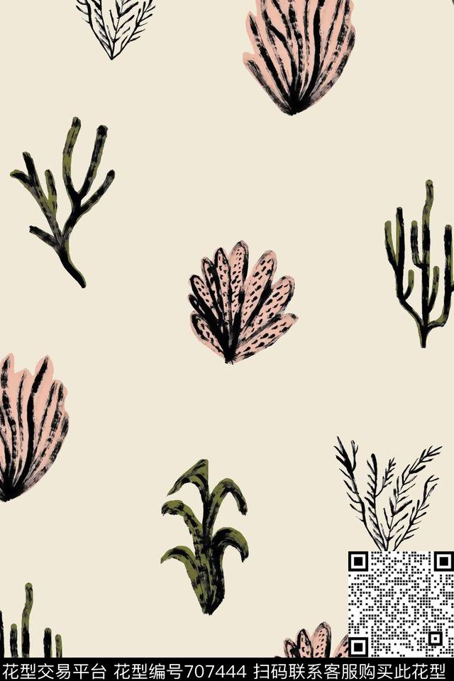 热带植物树叶男装外套数码印花华亿平台下载（图片编号: 707444） - 瓦栏（Walan）