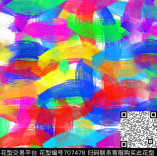 纹理笔触趣味数码印花华亿平台下载（图片编号: 707478） - 瓦栏（Walan）