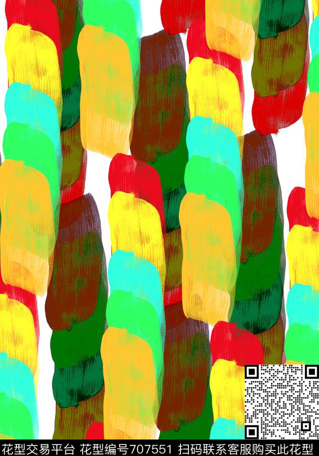 炫彩色块色块抽象肌理传统印花华亿平台下载（图片编号: 707551） - 瓦栏（Walan）