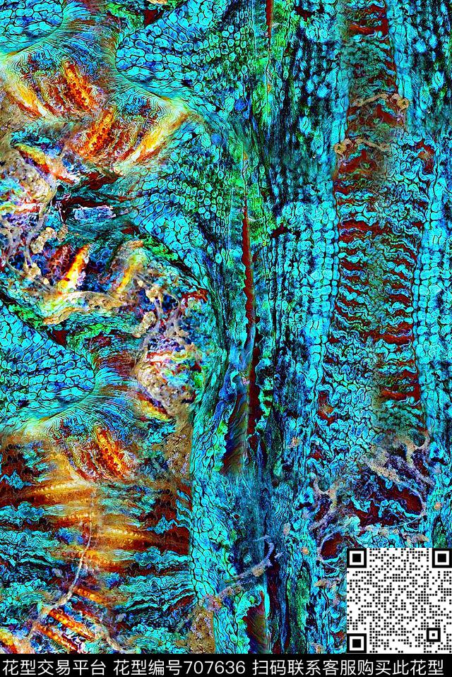 抽象彩绘几何肌理纹印花时尚潮流女装彩色印花纹理印花数码印花华亿平台下载（图片编号: 707636） - 瓦栏（Walan）